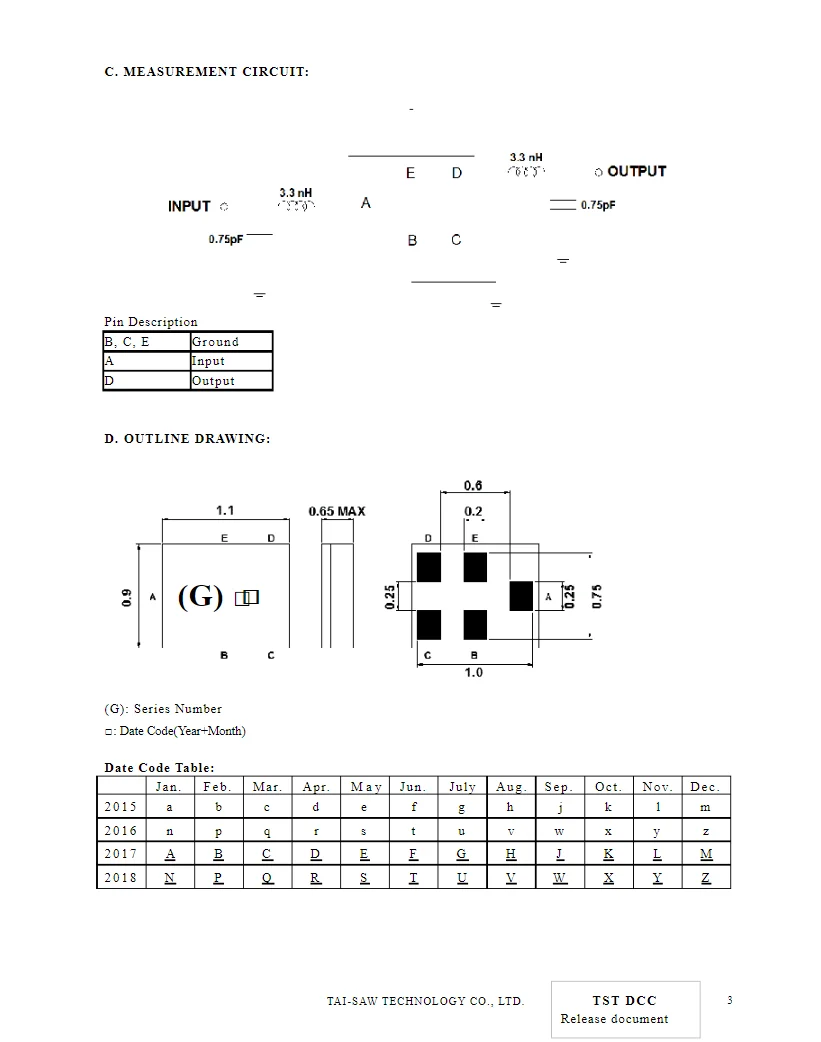 10PCS TA1991A code (G) brand new original 2605MHz packaged SMD SAW filter in stock image 3