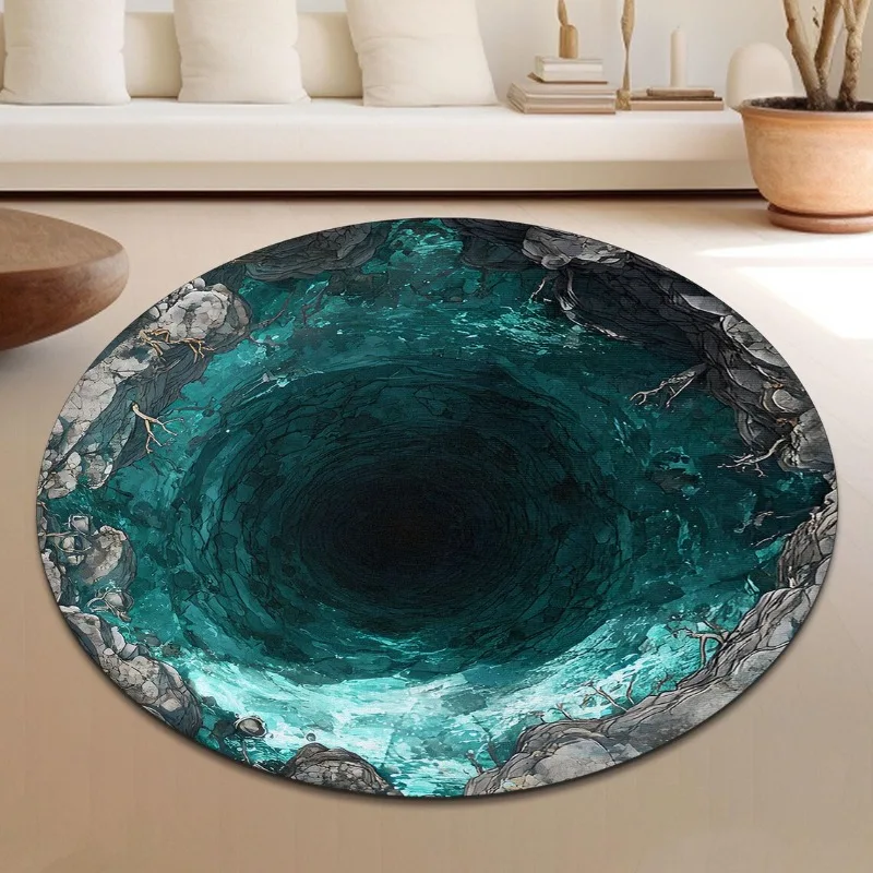 شلال دوامة حفرة المياه المطبوعة السجاد حفرة الحجر دوامة غرفة الديكور السجاد غرفة المعيشة وغرفة نوم الديكور لينة البساط