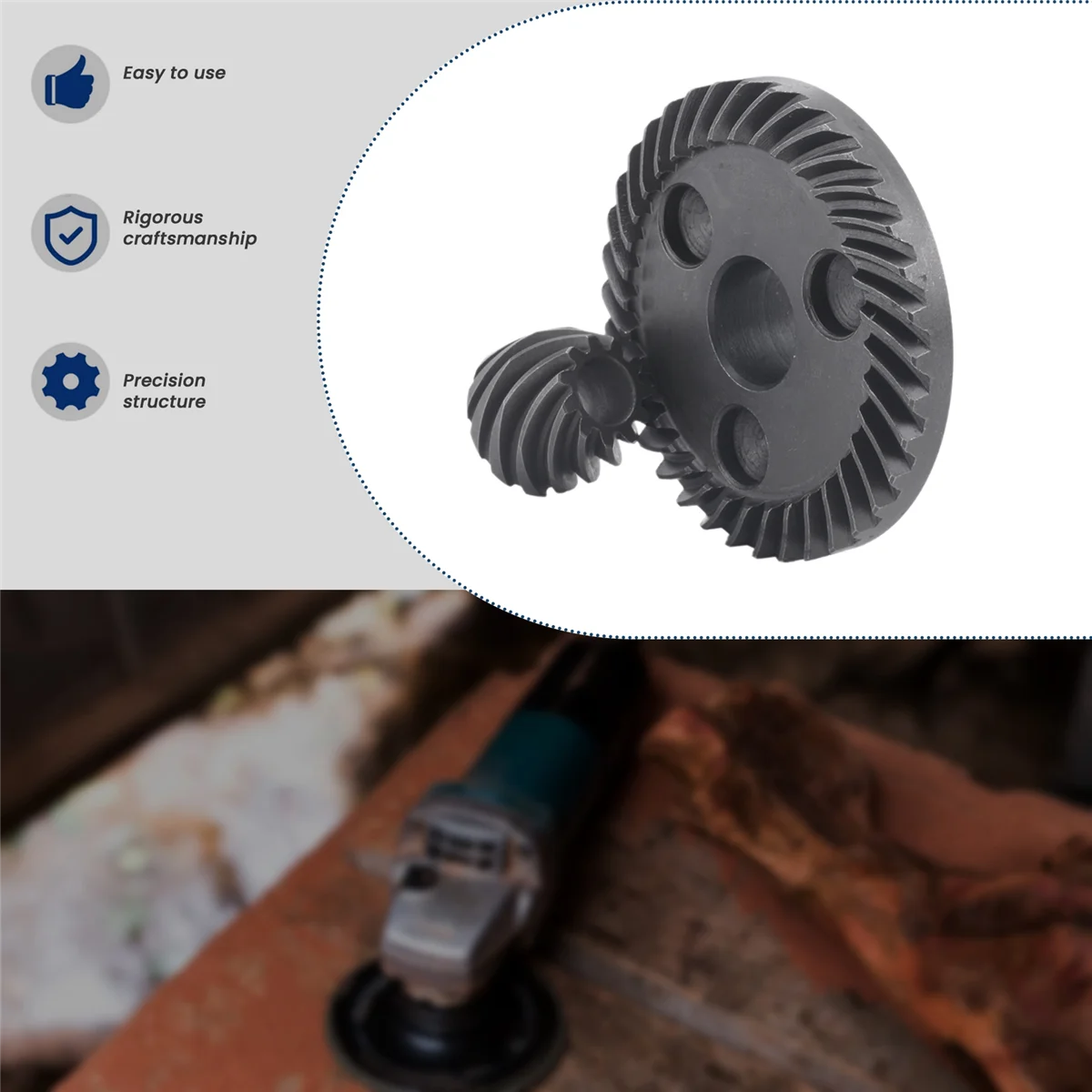 Set di ingranaggi conici a spirale grigio scuro per smerigliatrice angolare Makita 9523 XY