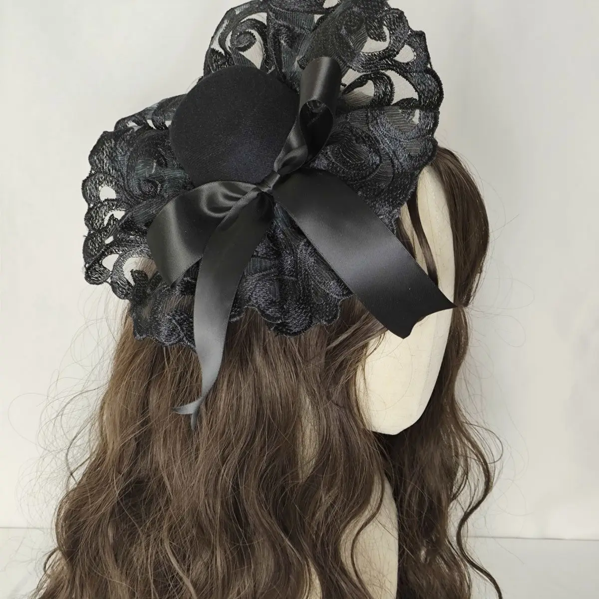 Handmade Lolita Decoration Billycock Hat Black Hair Accessories Gothic Style