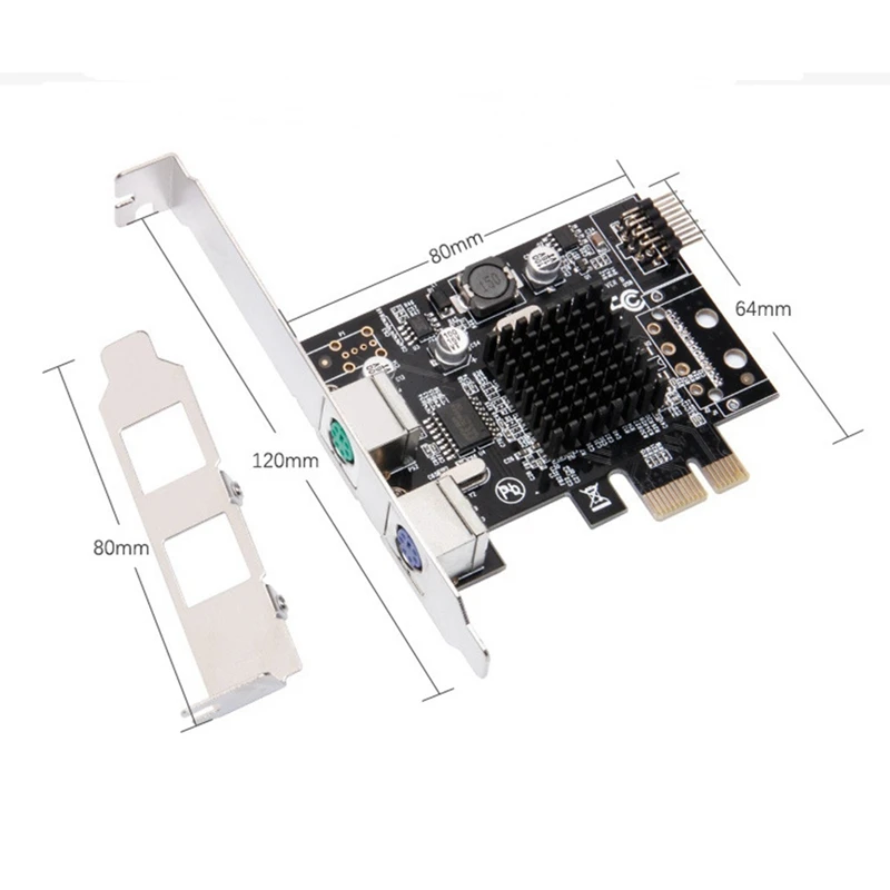 Tarjeta adaptadora NEW-PCI-E a PS/2, tarjeta adaptadora PCIE a PS2, tarjeta adaptadora de teclado y ratón PS/2