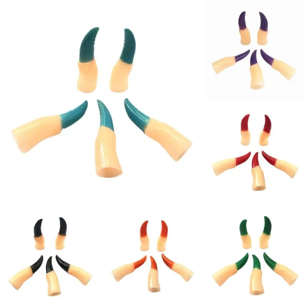 5 stks/set Halloween Speelgoed Nep Vingers Zombie Heks Nep Vingers Kleurrijke Enge Halloween Vinger Covers Zwart/Rood Festival Speelgoed