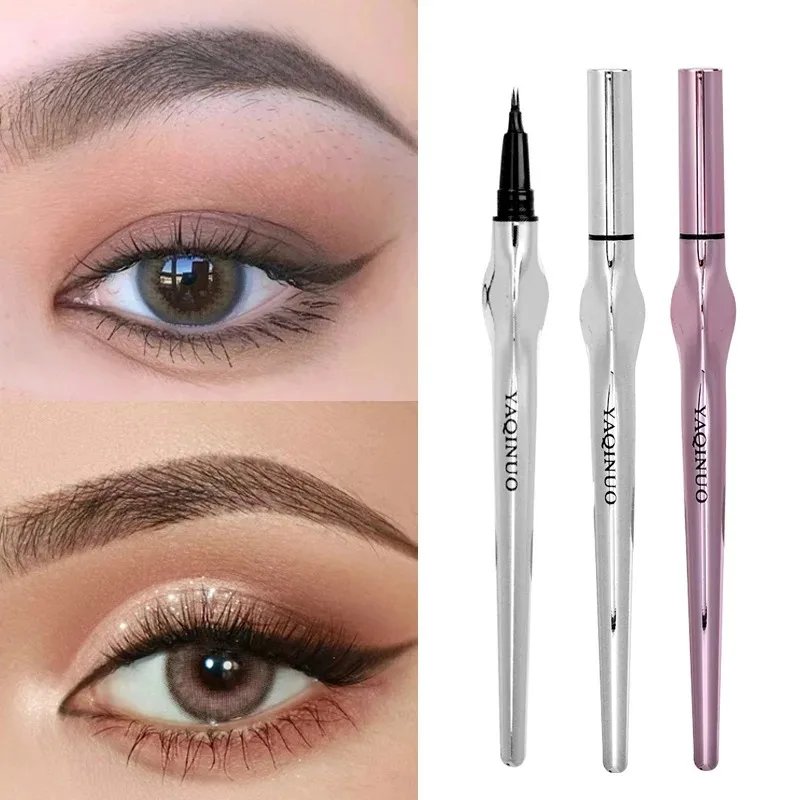 2 Vorken Wilde Wenkbrauw Potlood Waterdicht Zwart Bruin Vloeibare Wenkbrauwen Potlood Wenkbrauw Pen Tattoo Tint Enhancers Langdurige Make-Up