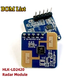 LD2420 HLK-LD2420-24G HLK-LD2420 3.3V 50mA MMW Radar Human Presence Sensor Radar Module Supports in smart light/fan/ switch