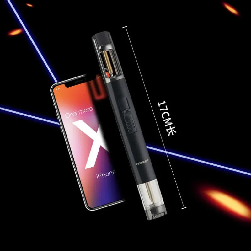 HONEST-Airbrush Torch Turbo Lighter, Windproof Cigar Lighter, Unusual Metal Jet, Butane Gas Pipe Welding Lighter, Kitchen Gadget