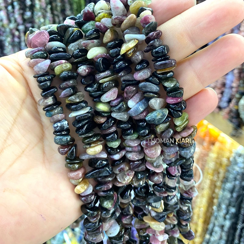 9-10mm Unregelmäßige Roh-Natursteinperlen aus Amazonit, Amethyst, Charoit für Schmuckherstellung, DIY-Armband-Charms und Zubehör – Detail 10