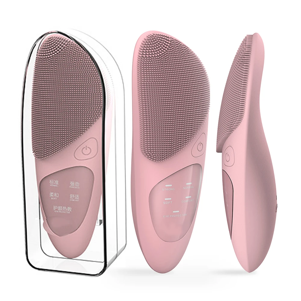 

Mini Electric Silicone Face Cleansing Brush Spa Ultrasonic Exfoliators Rechargeable Massager Automatic Face Mask Cleaning Brush