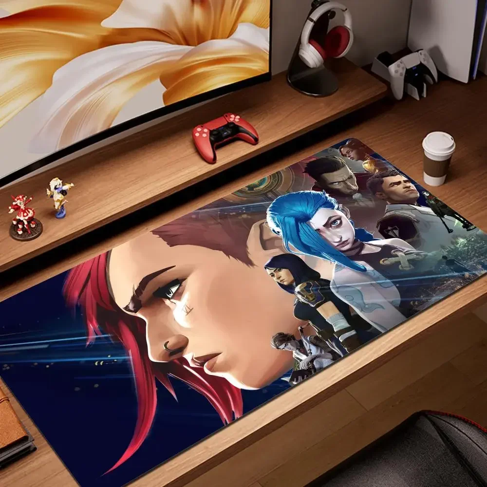 Mouse Pad Gamer Arcane Desk Mat Large Mousepad Gamer Accessories PC Computer Keyboard Desk Pad ALeague of Legends Jinx Rubber