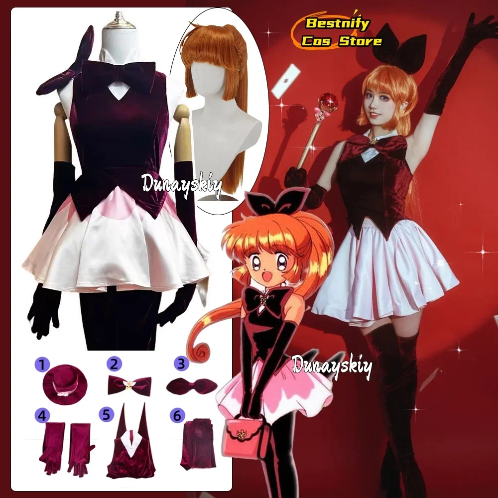 

CosplayHaneoka Meimi Anime Saint Tail Cosplay Burglar Costume Women Sleeveless Sexy V-Neck Ball Gown Mini Dress Halloween Rolepl