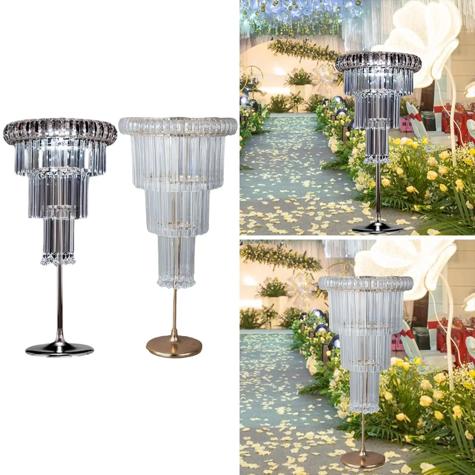 Acrylic Vase ,Wedding Centrepieces ,Metal Column Flower Holder ,Elegant Table Wedding Reception Vase,Acrylic Centerpiece Vase