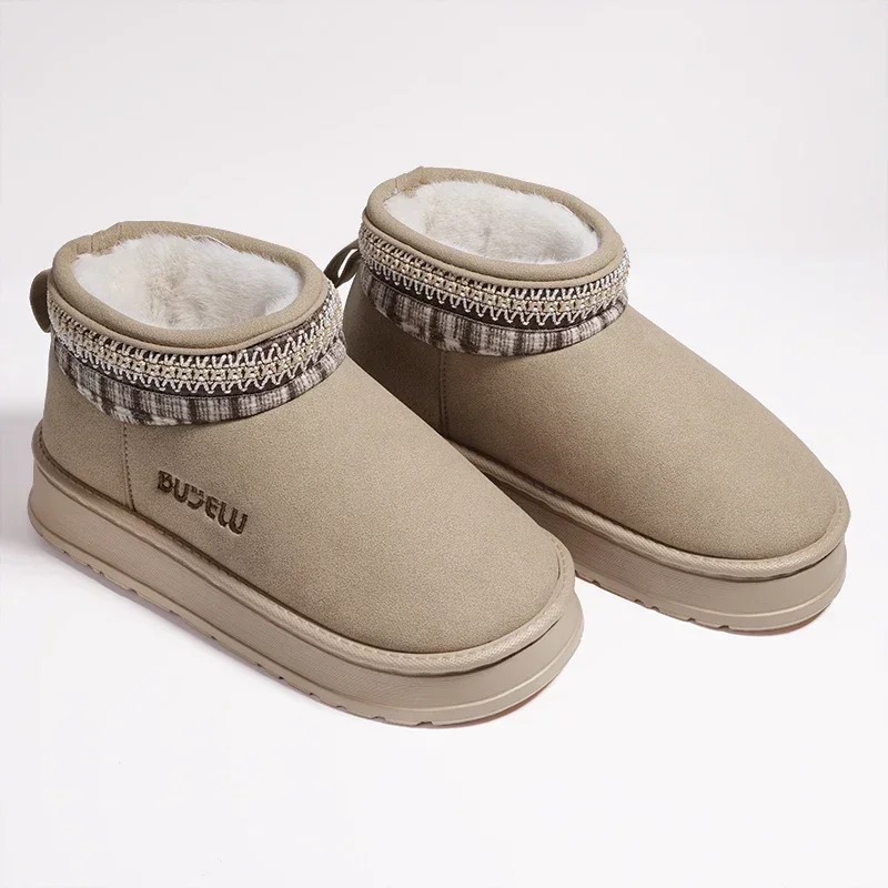2025 New Winter Furry Shoes Women Classic Fluffy House Shoe Warm Plush Slippers Men Indoor Outdoor Non Slip Fashion Women Slides