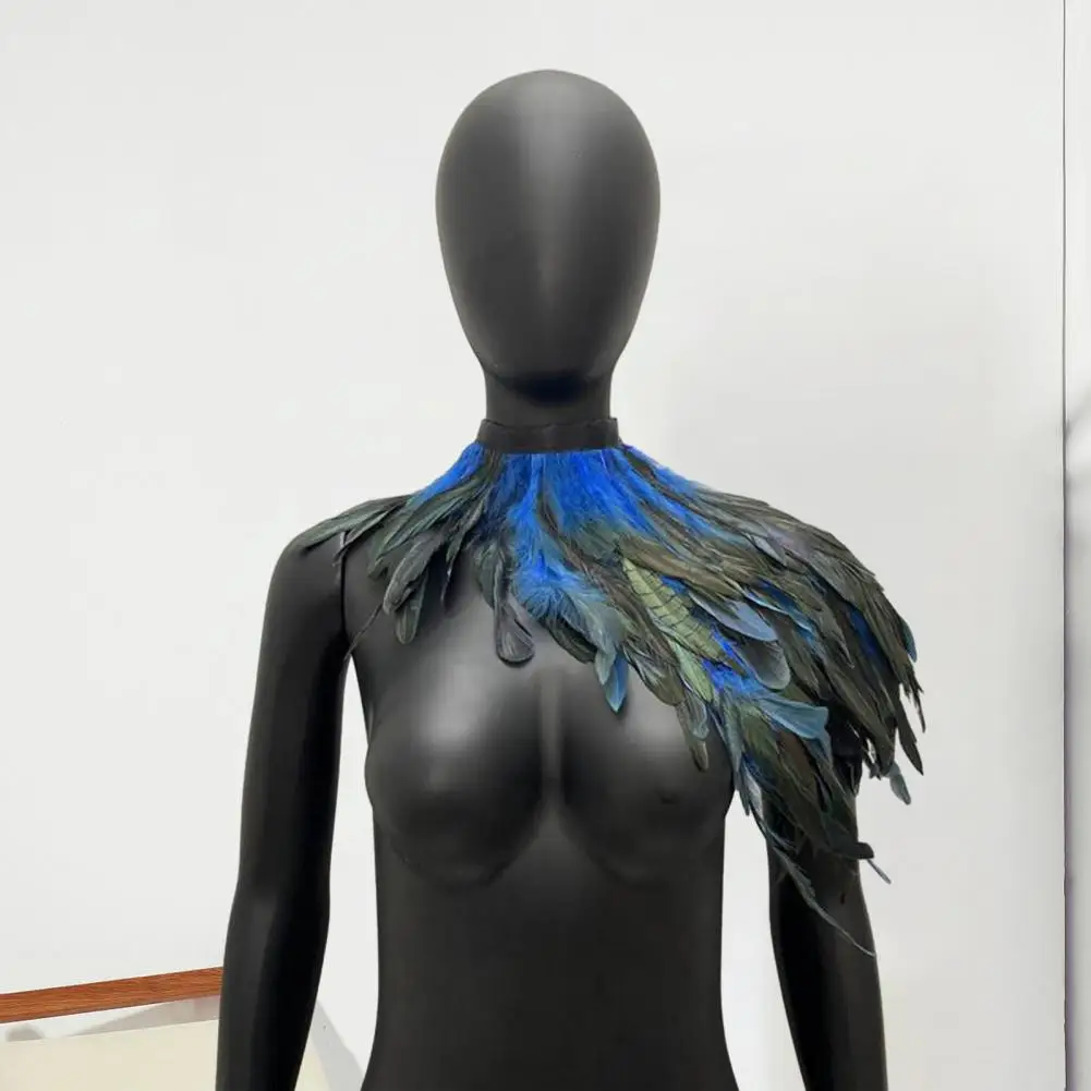 Fashionable Feather Accessory Retro Feather Shrug Shawl Cape for Cosplay Party Stage Performance Adjustable Soft Shoulder Wrap