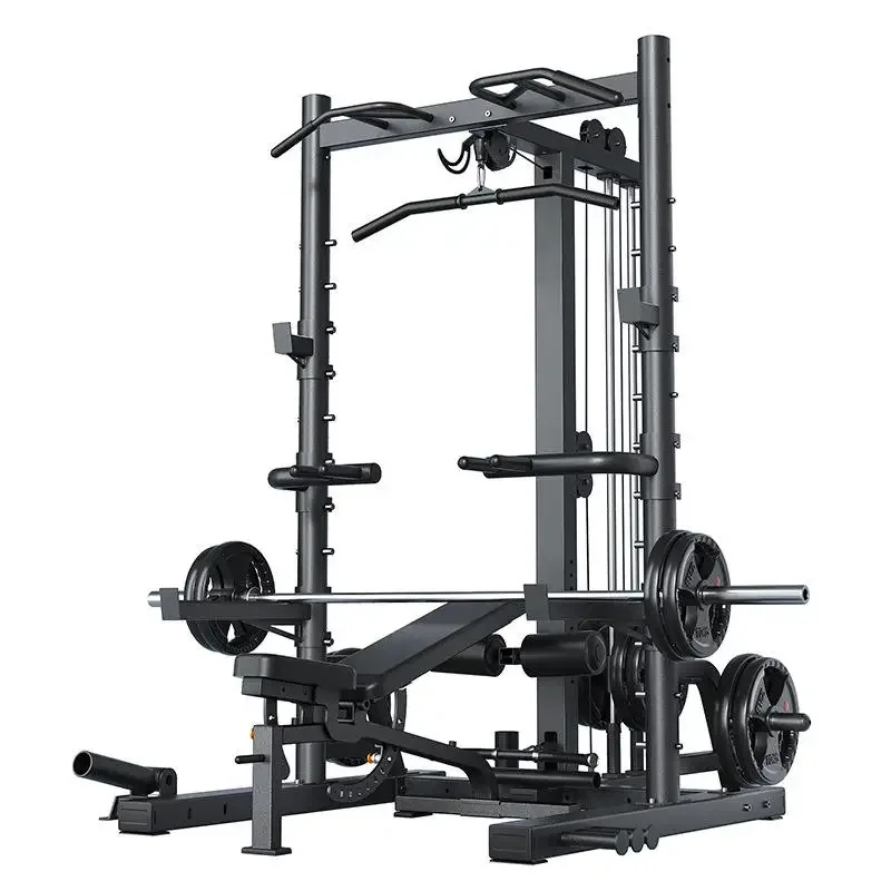 High and Low Pull Multi-function Squat Frame, Household Smith Fitness Equipment, Commercial lying Push Frame, Free Frame gantry