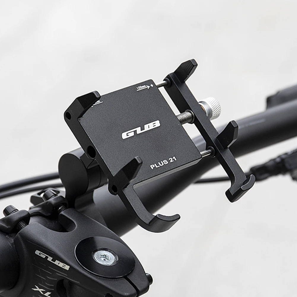 GUB PLUS 21 Motorcycle Bike Phone Holder Aluminum Alloy Cell Phone Mount Holder Rotatable Adjustable Anti-slip Cycling Parts