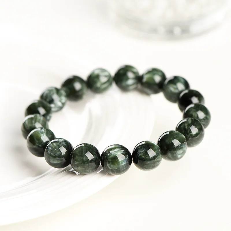 1piece Seraphinite green round 10mm  bracelet wholesale nature FPPJ