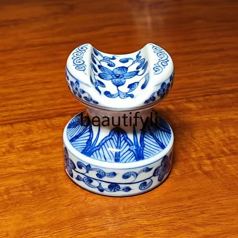 

1xzCeramic stand holder portable special display cigarette holder hand-painted blue and white fireworks accessories