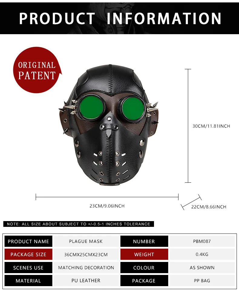قناع طبيب الطاعون الأسود الإبداعي للهالوين خوذة تنكرية للبالغين لعرض المسرح