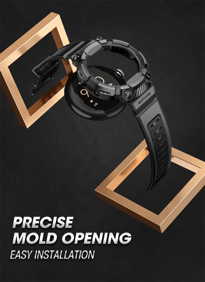 Sup case For Google Pixel Watch 3/2/1 Case 41mm (2024/2023/2022) ub pro robustes Schutz uhr gehäuse mit verstellbarem Armband – Detail 6