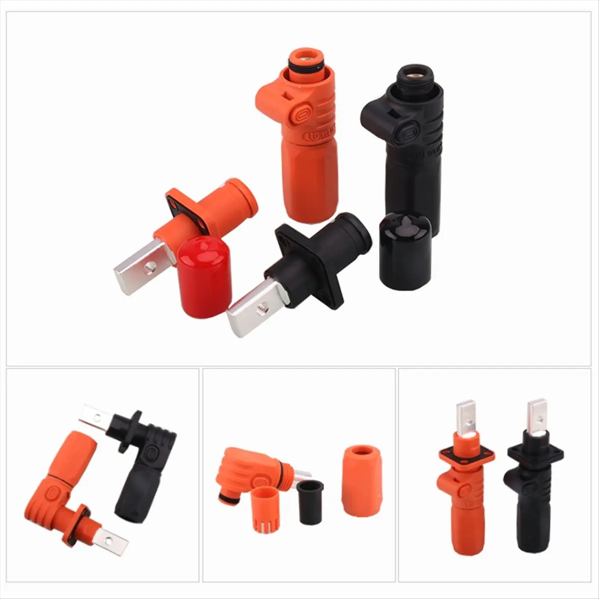 Compatible Battery Box Terminal Connector 200A Detachable Quick Plug Terminal Flame Retardant IP67 Single Core 200A Orange