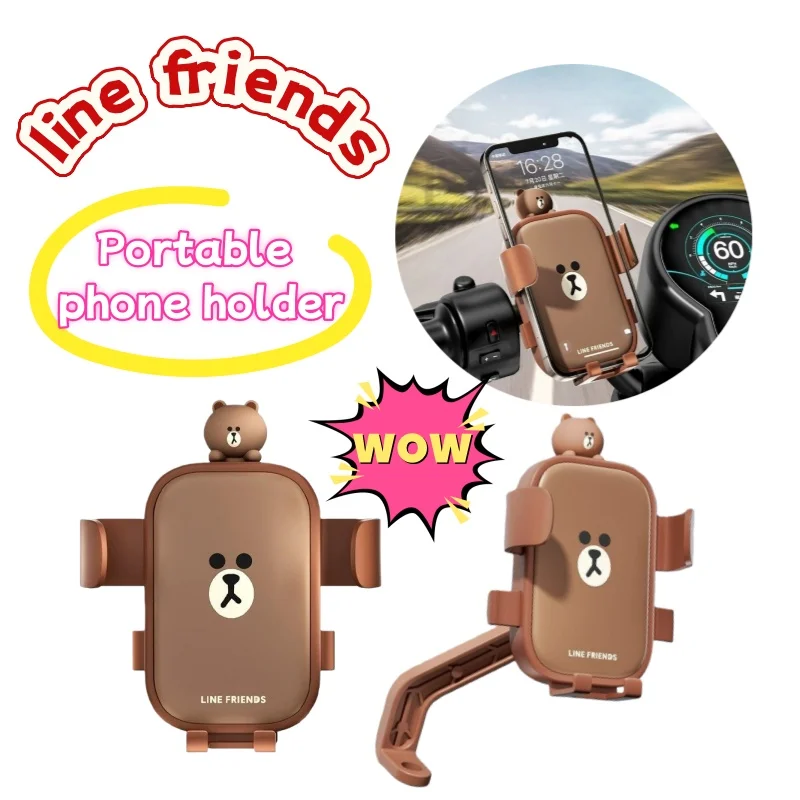 

Новый креативный держатель для телефона в виде персонажа из мультфильма, коричневый, с высокой цветовой ценностью, для электромобилей, милый, для навигации во время езды
