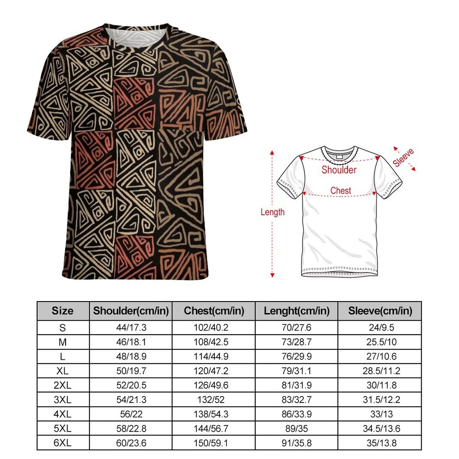 Oversized T Shirt Summer African Vintage Tribal Print T Shirts  Casual Round Neck Tshirt Men Novelty Graphic Clothing