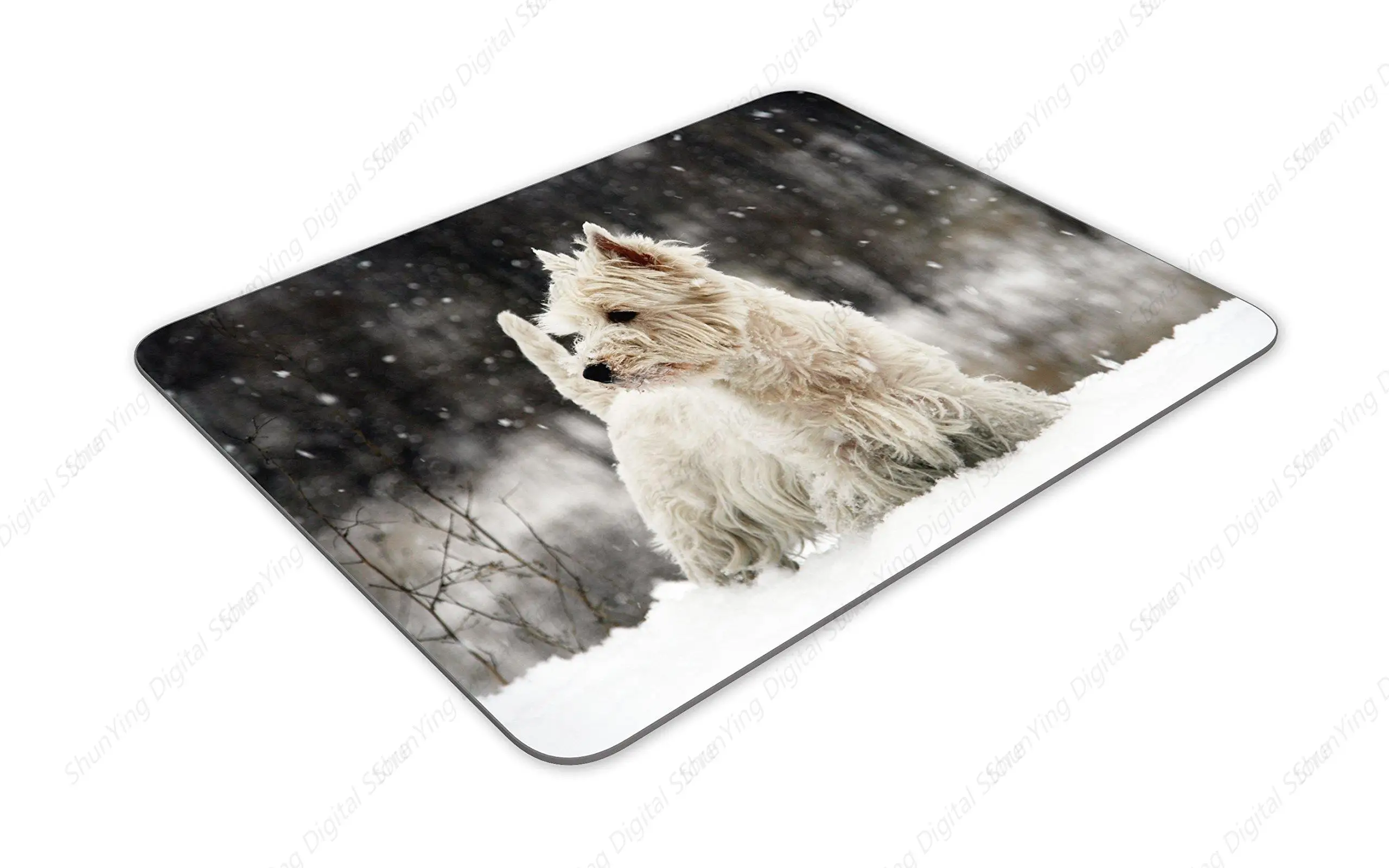 Tapis de souris West Highland White Terrier, antidérapant, en caoutchouc, adapté aux jeux à domicile, à l'école et au bureau, durable, 25x30cm