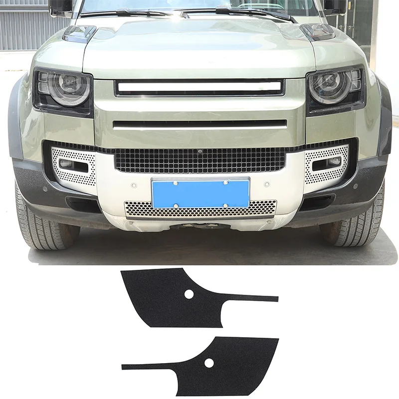 لاند روفر ديفندر 90 110 130 2020-2023 بولي كلوريد الفينيل الأسود المصد الأمامي للسيارة الزاوية الأمامية ملصق الكسوة اكسسوارات السيارات #2