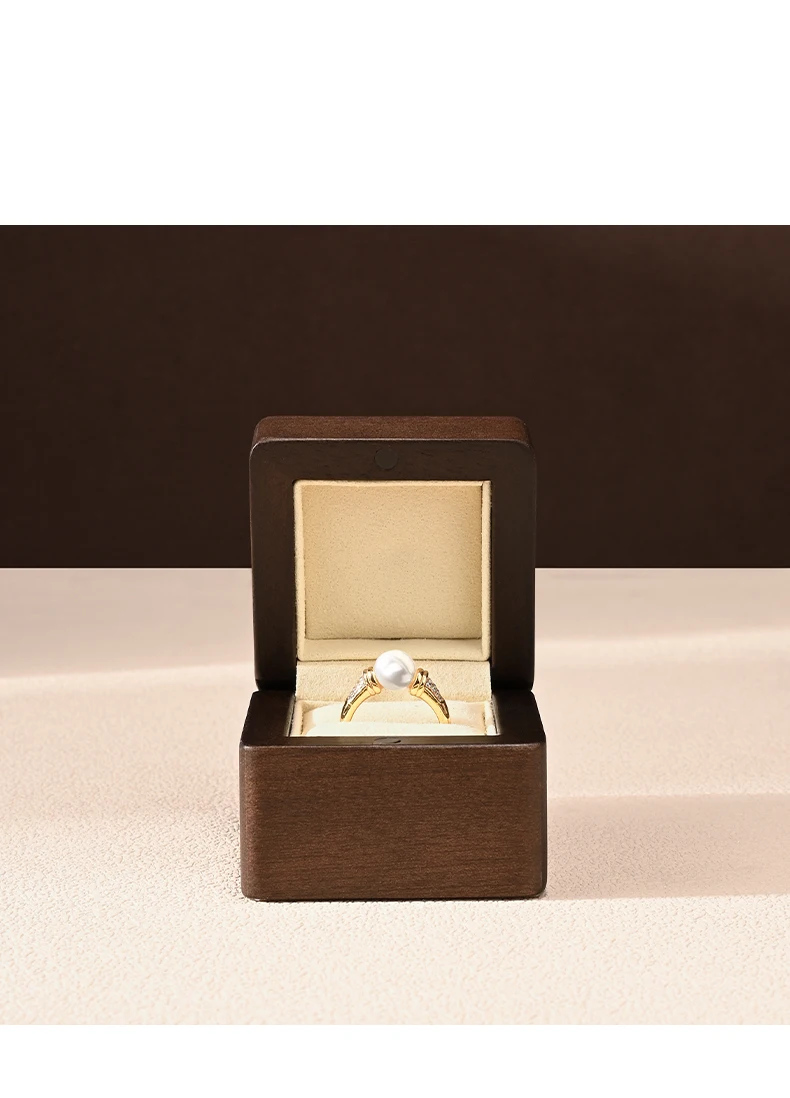 Oirlv Hochwertige Massivholz-Ringaufbewahrungsbox Tragbarer Schmuck-Organizer Ring-Präsentationsbox Festliche Hochzeitsgeschenkbox Vitrine – Detail 8