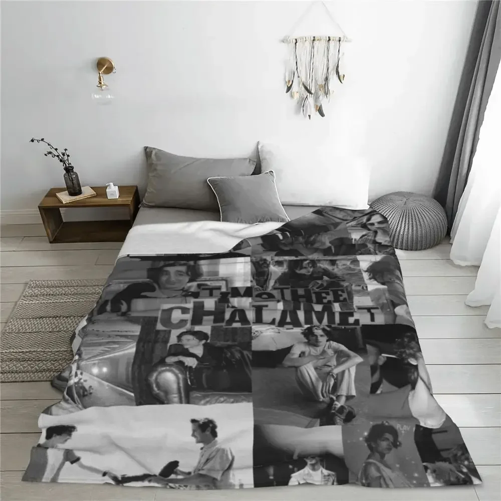 T-Timothee Chalamets Soft Durable Blanket Handsome Actor Travel Office Bedding Throws Winter Flannel Bedspread Sofa Bed Cover