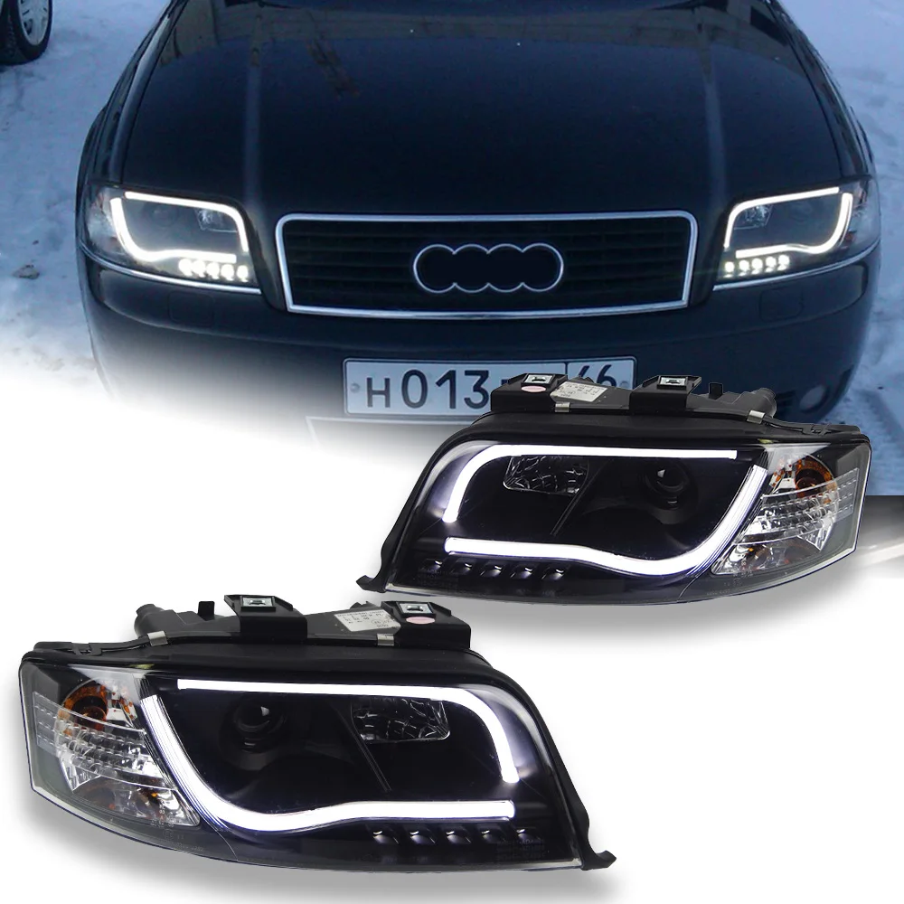 AKD Car Styling Head Lamp for Audi A6 Headlights 1999-2004 A6 C4 LED Headlight LED DRL Hid Bi Xenon Head Lamp Auto Accessories