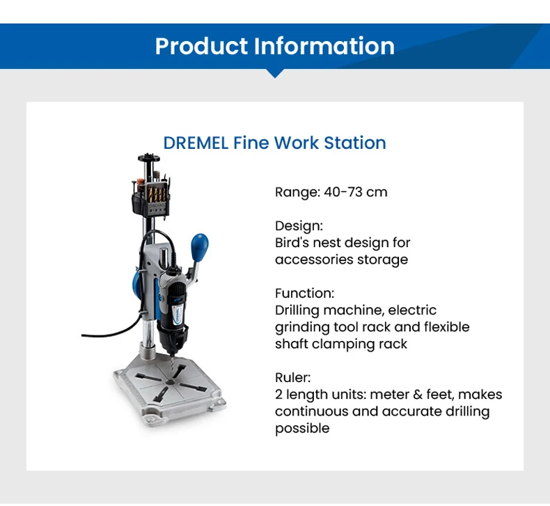 Dremel 2 In 1 Drill Machine Table Drilling Machine Flex Shaft Clamping Rack Work Station Vise Bench for Electric Rotary Tool