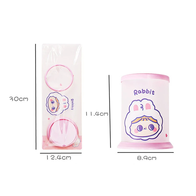New Creative Folding Pen Holder Cute Cartoon Round Desktop Storage Box Student Multi-functional Box Ins Small Fresh
