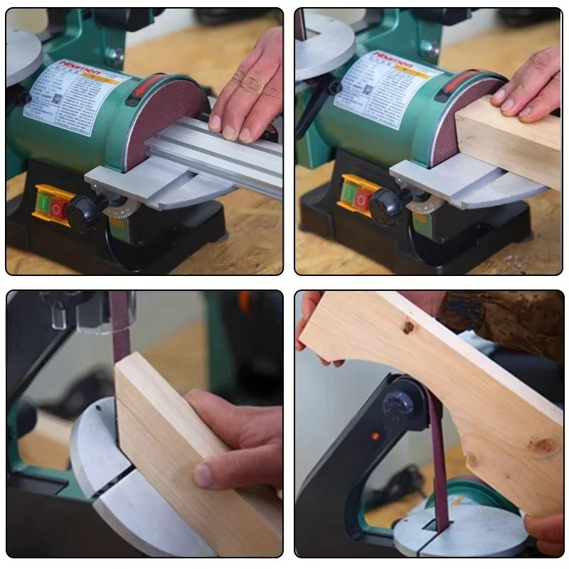 2026　Belt Sand Machine H1500 Household Small Woodworking Desktop Grinder Polisher Sand Disc Machine Sander