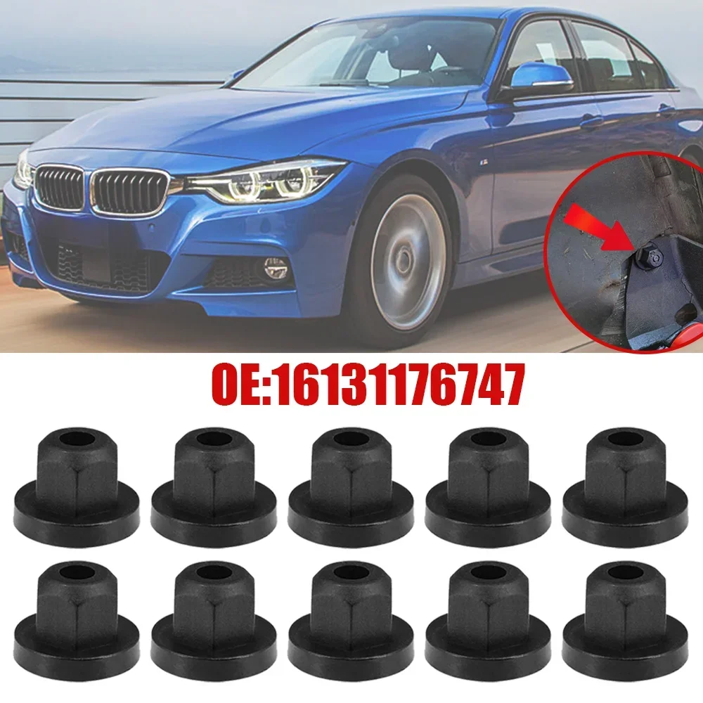 10PCS Black Car Body Nut Flange Fastener Clip Rivets New For BMW 3 Series E36 E46 1990 1991 1992 1993 1994 1995 1996  -2005 NEW