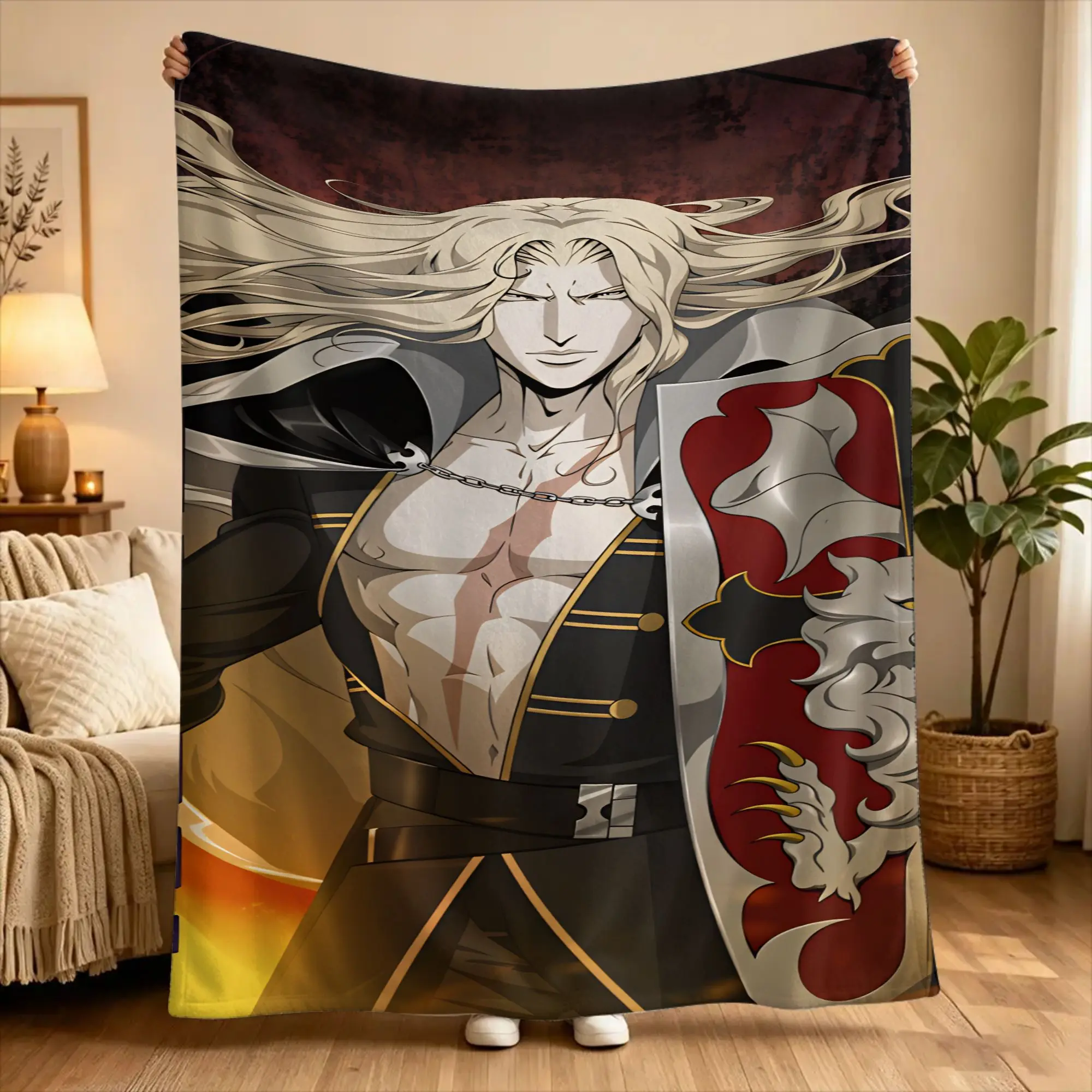 C-Castlevania Alucard Blanket  Picnic Flannel Throw Blanket For Home Decor Soft Warm Custom Quality Bedspread Gift Idea