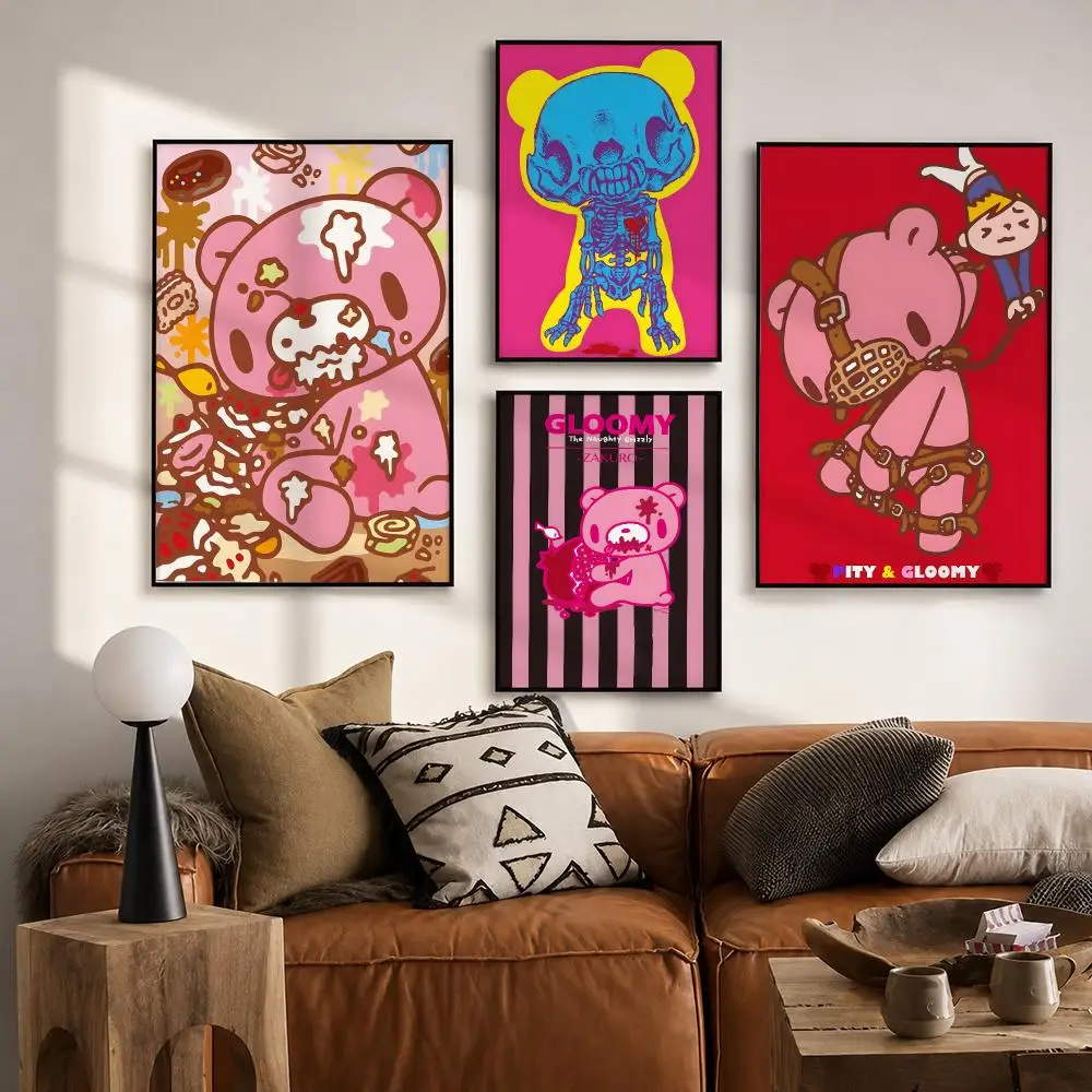 Kawaii Gloomy Bear Poster HD poster wall art self-stick no-residue for home cafe office great gift