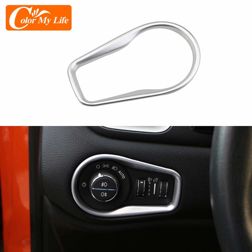 Car Headlight Fog Lamp Switch Button Decoration Cover Trim Stickers for Jeep Compass 2017 2018 2019 2020 Accessories