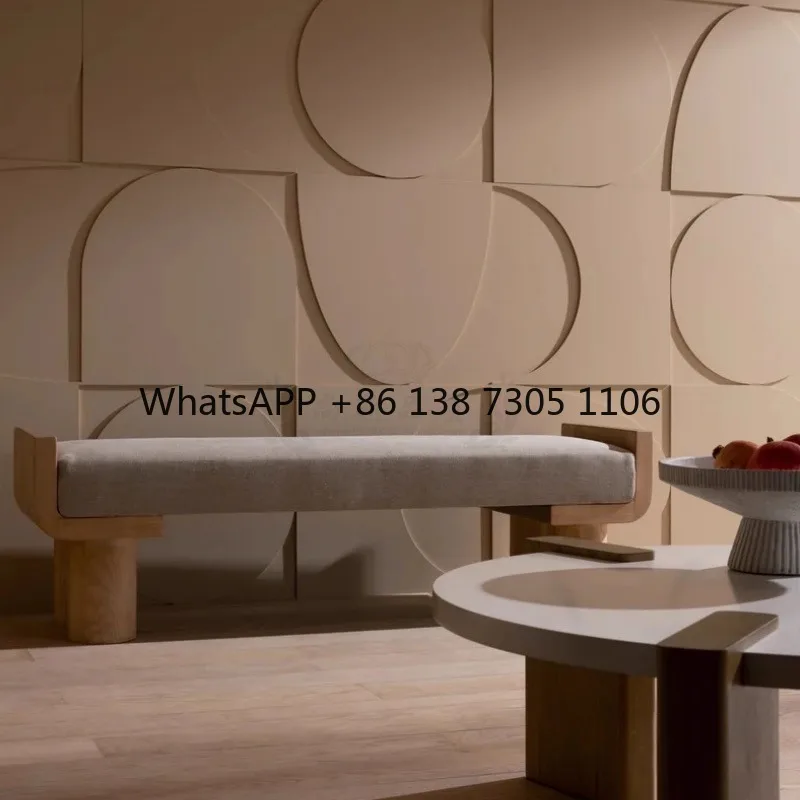 

Nordic simple solid wood living room sofa stool creative bedroom bedside stool foyer cloakroom shoe changing bench