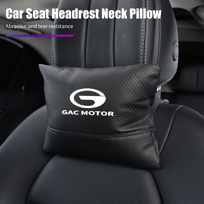 Leather Car Seat Headrest Pillow Neck Cushion Perforated Breathable Pillow For GAC trumpchi GS3 GS4 GS5 GS8 Gm6 Gm8 M8 M6 AION