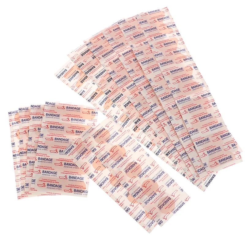 Impermeável respirável Band-Aids, adesivo gesso, ferida Hemostasia adesivo banda, primeiros socorros bandagem, remendo médico, almofada, 60pcs