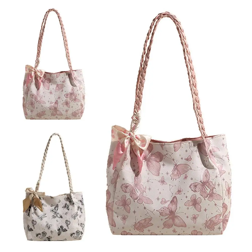 Large Capacity Shoulder Bag Bow Design Simple Unique Gentle Casual Underarm Bags Work  School Commuting Practical Carrying Bag