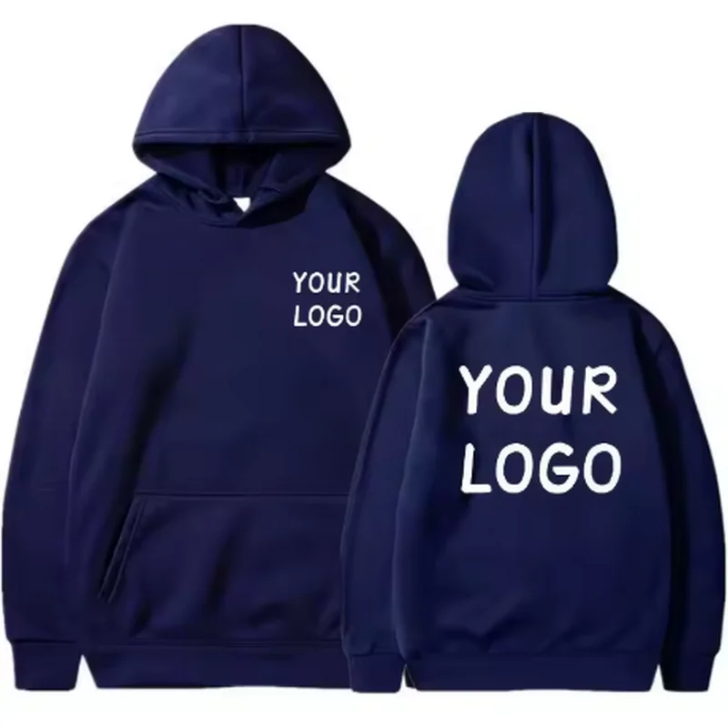 DIY personalizado su logotipo de marca hombres mujeres Casual Sudadera con capucha Top Color sólido pulóver calle personalidad sudadera regalos personalizados