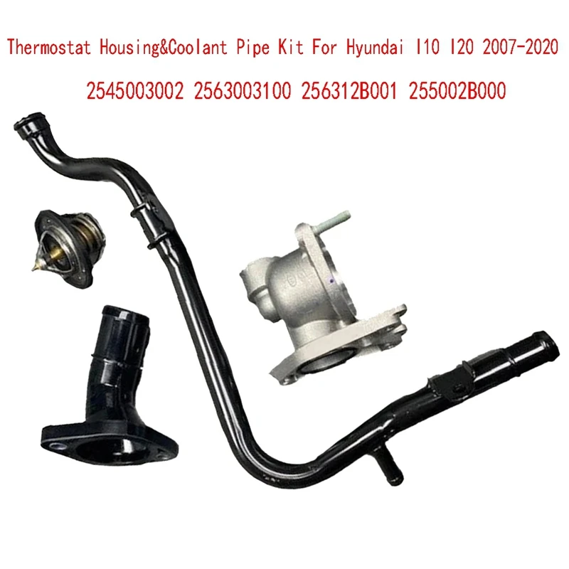 Thermostat Housing&Coolant Pipe Kit For Hyundai I10 I20 2007-2020 2545003002 2563003100 256312B001 255002B000