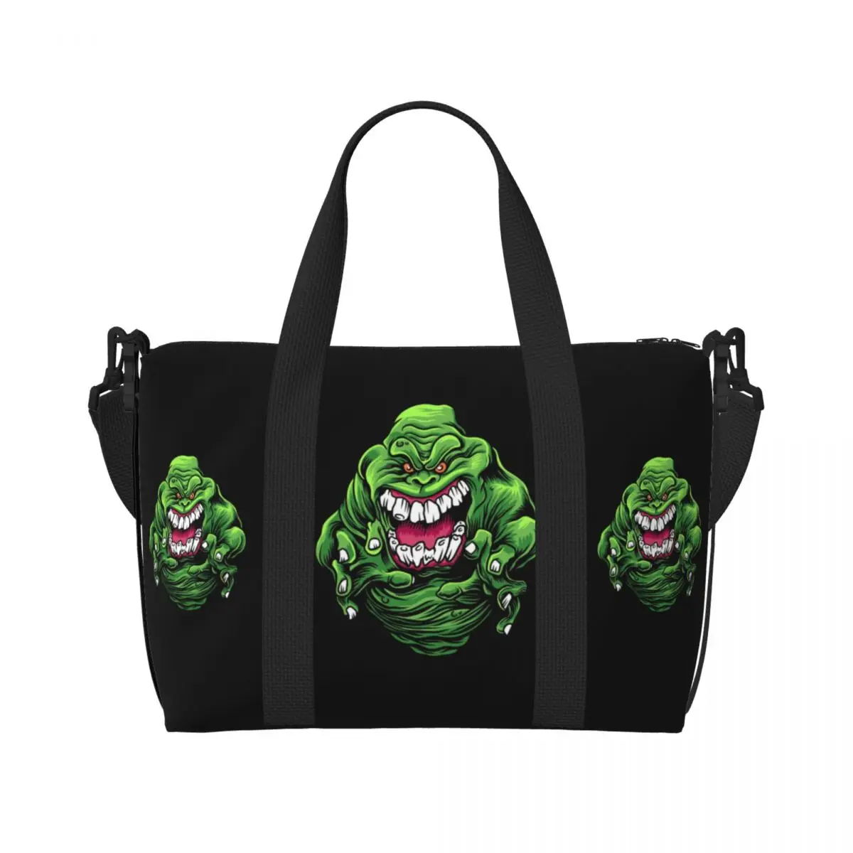 Custom Green Monster Beach Tote Bag Women Extra Large Gym Carry On Movie Ghostbusters Travel Shopping Bags