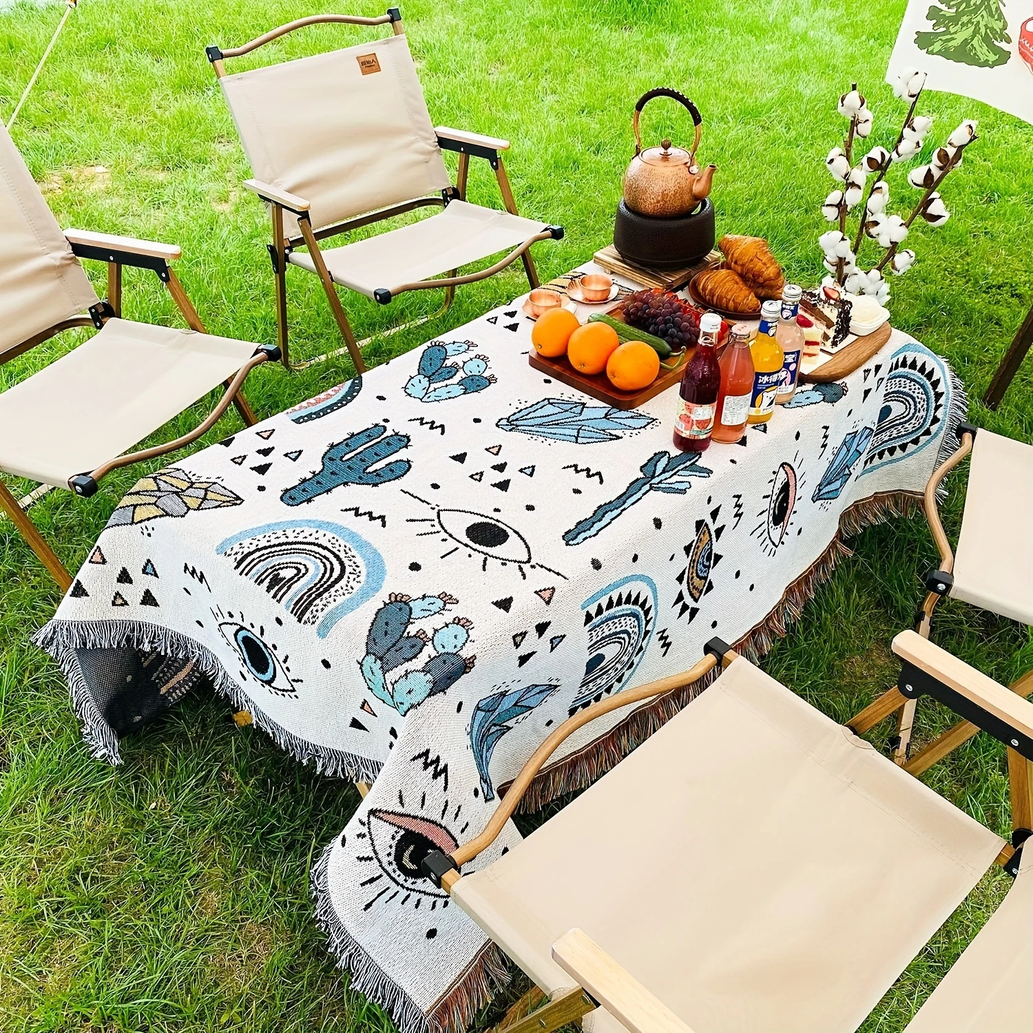 1PC Picnic Mat, Outdoor Travel Picnic Blanket, Camping Blanket, Sofa Cover Blanket Decorative Tablecloth, Indoor Wall Hanging De