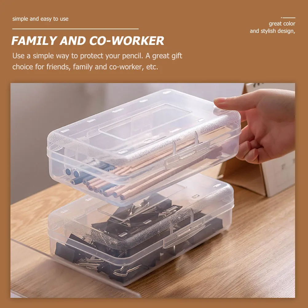 

3pcs Plastic Pen Pencil Boxes Durable Stationery Storage Holders Creative Organizing Boxes For School Students U Disk