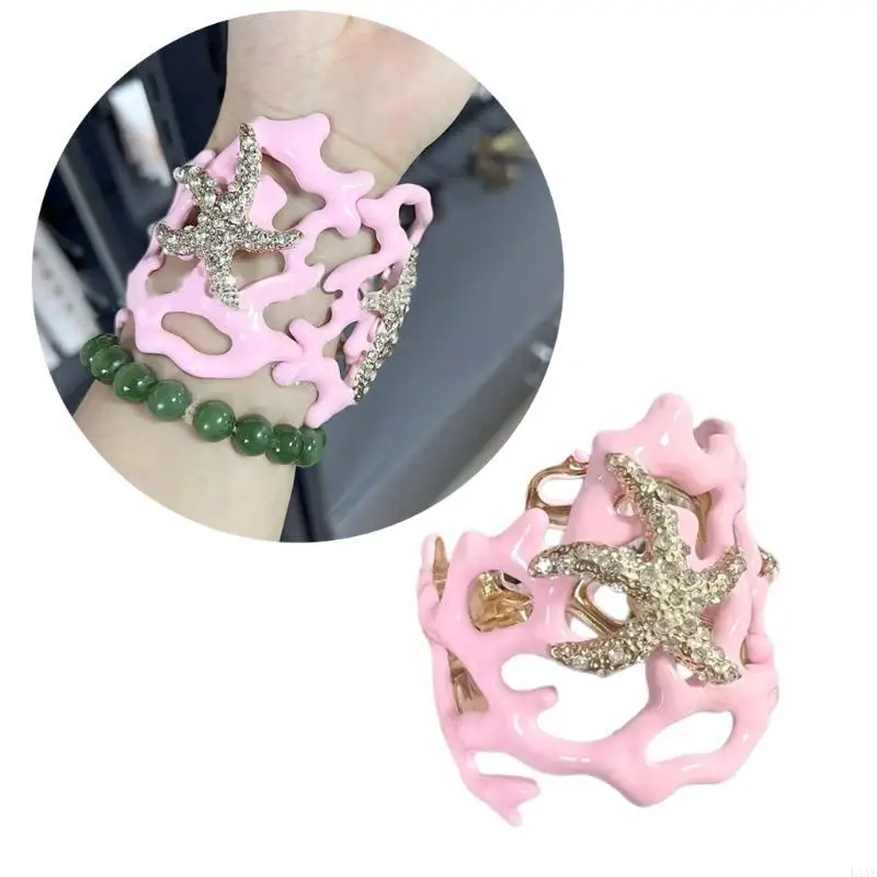 Statement Coral Spring Bracelet Sturdy Alloy Craftsmanship for Trendsetters