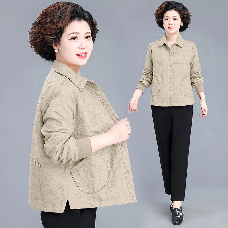 

Весенняя модная короткая куртка-жакет, повседневная женская одежда больших размеров для женщин среднего возраста, корейский стиль, открытый фасон