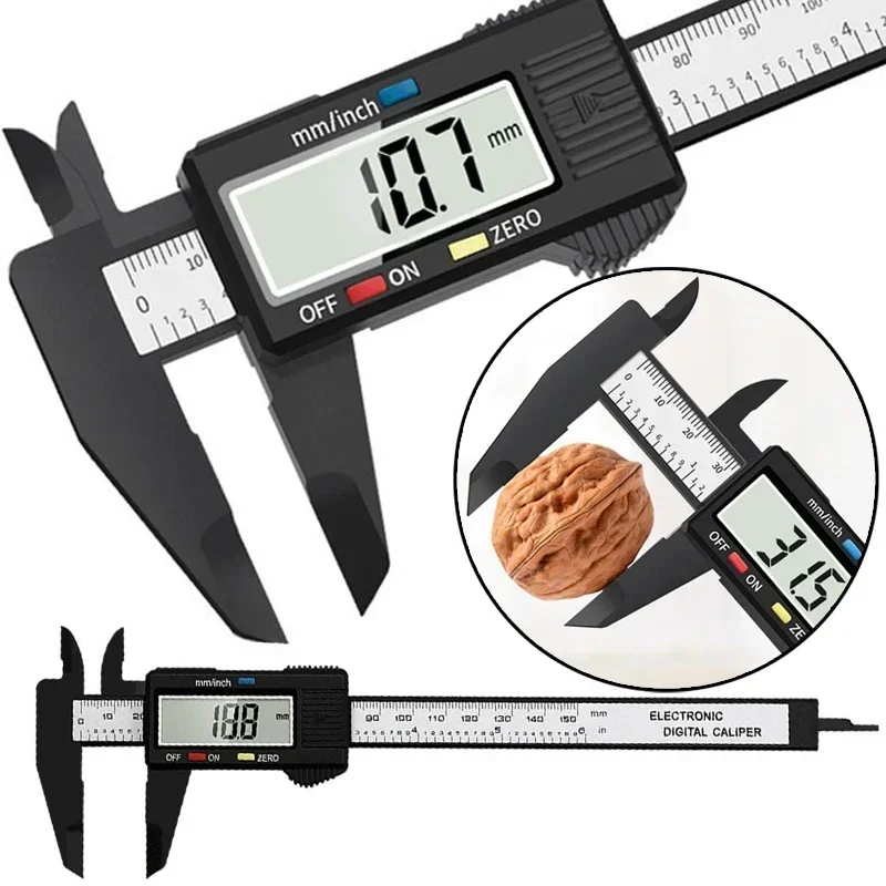 0-150mm Vernier Caliper Plastic Digital Caliper Measuring Tool Gauging Inner Outer Diameter Measurement Analysis Instruments