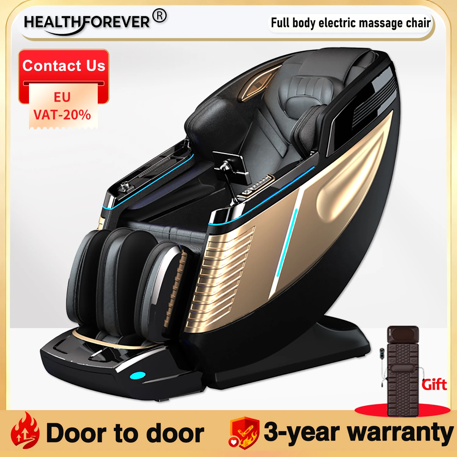 massage chair zero gravity 2026 Smart Sound Wave 4D Electric Luxury Chair Zero Gravity Full Body Mechanical Hand Massage Chair